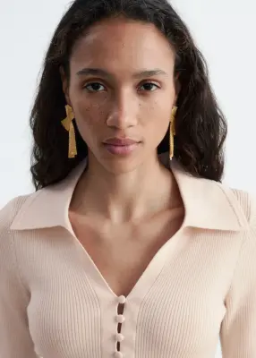 Haut boutonné en laine - Couleur crème — photo 2