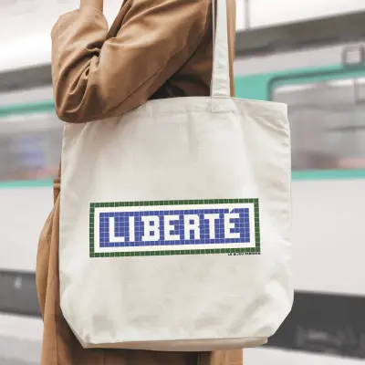 TOTE BAG IMPRIMÉ - LIBERTÉ - ÉCRU — photo 2