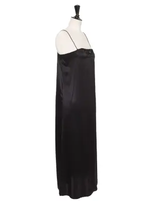 Robe longue slip dress à fines bretelles en soie noire Prix boutique 2200€ Taille XS — photo 4