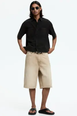Chemise Relaxed Fit en toile de coton - Noir — photo 2