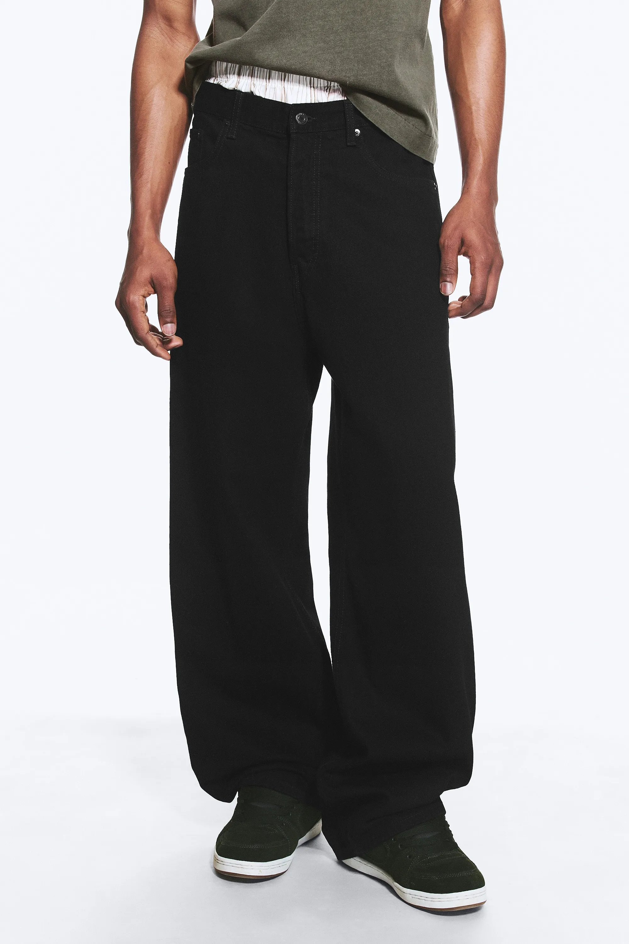 Jean baggy ample taille mi-haute unisexe Astro - Black Rinse - Noir