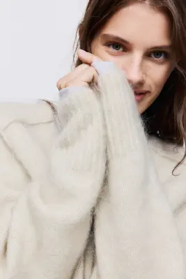 Gilet en mohair mélangé - Beige clair — photo 2