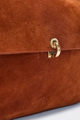 Sac Gala croûte de cuir brique — photo 3