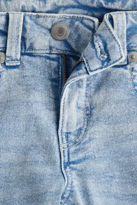 Flared Low Jeans - Bleu denim clair/color block — photo 1
