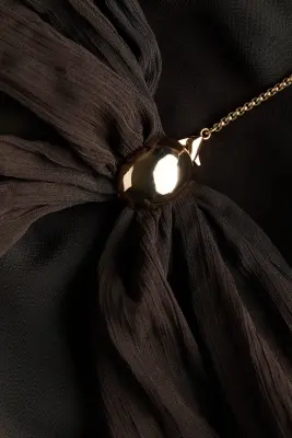 Robe découpée avec détail façon cape - Marron foncé — photo 5