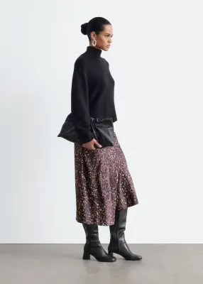 Pull à col montant en laine et cachemire - Noir — photo 4