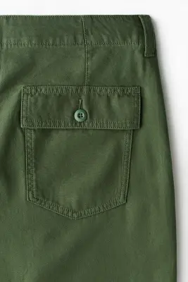Pantalon Relaxed Fit en twill - Vert — photo 5