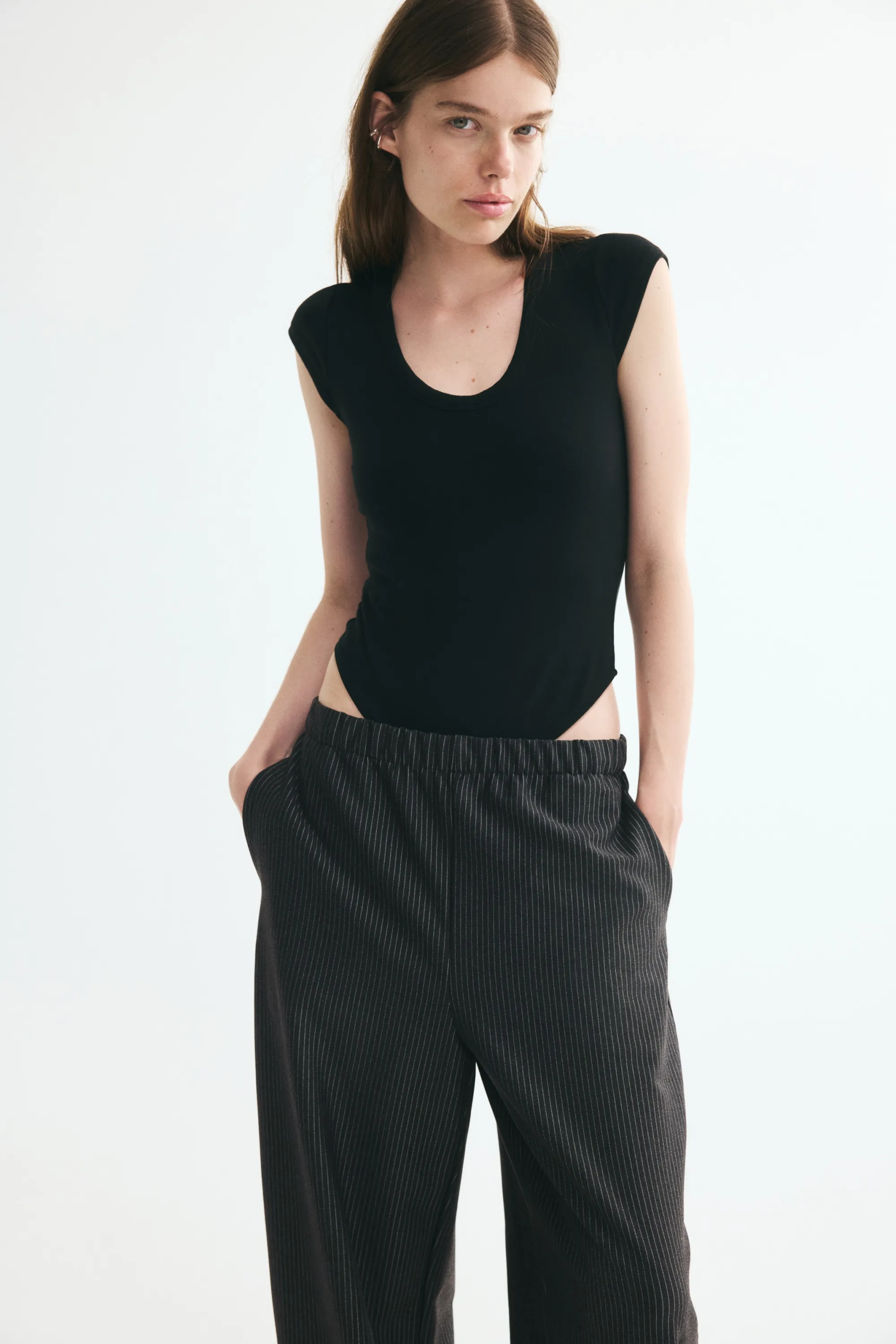 Pantalon barrel en jersey romanite - Noir