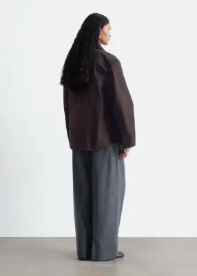 Veste utilitaire oversize à cordon de serrage - Marron foncé — photo 5