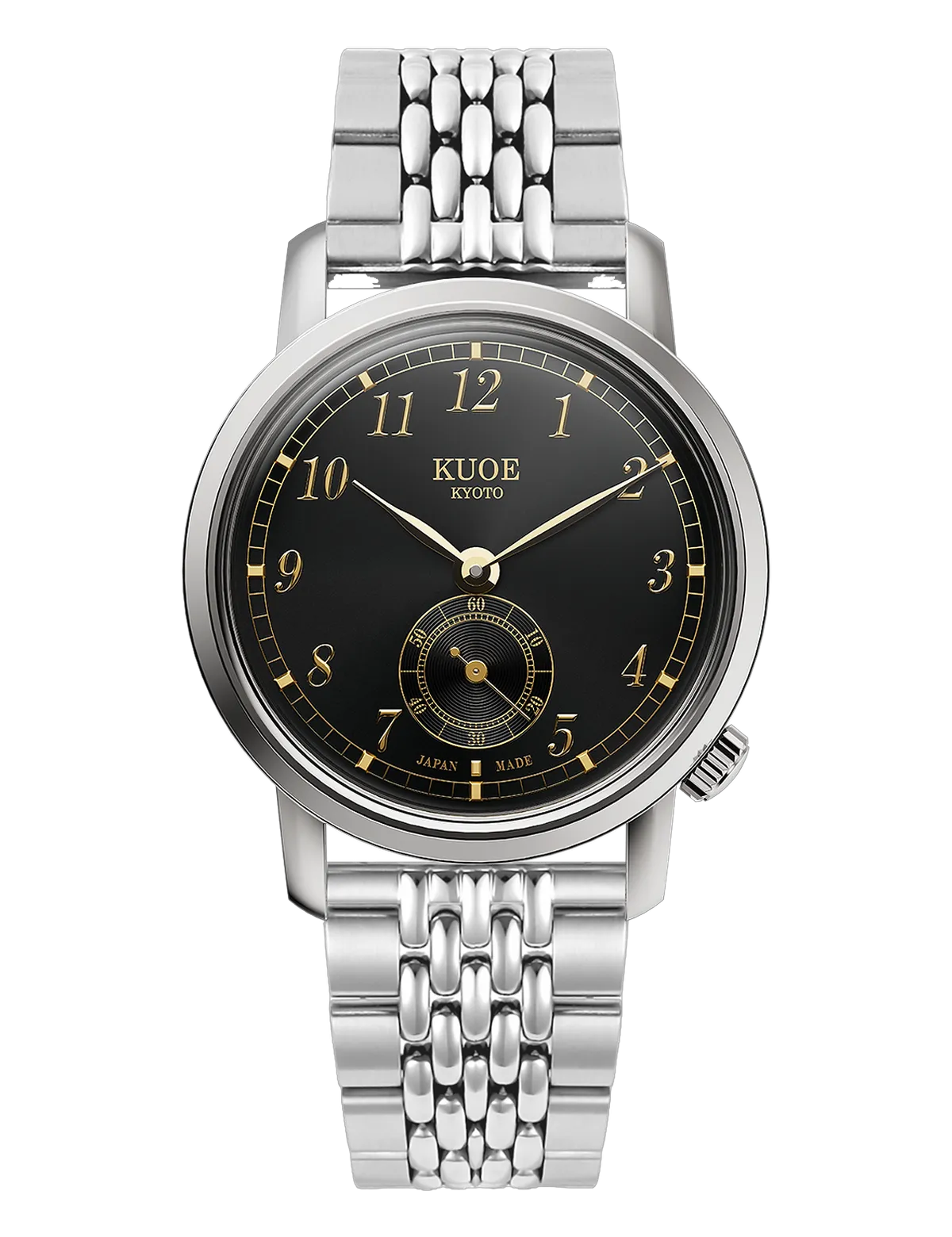 KUOE OLD SMITH 90-007 AUTOMATIQUE SILVER BLACK SILVER STAINLESS STEEL BRACELET