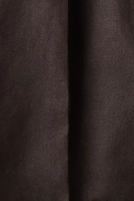 Pantalon large Loose Fit en lin mélangé - Marron foncé — photo 4