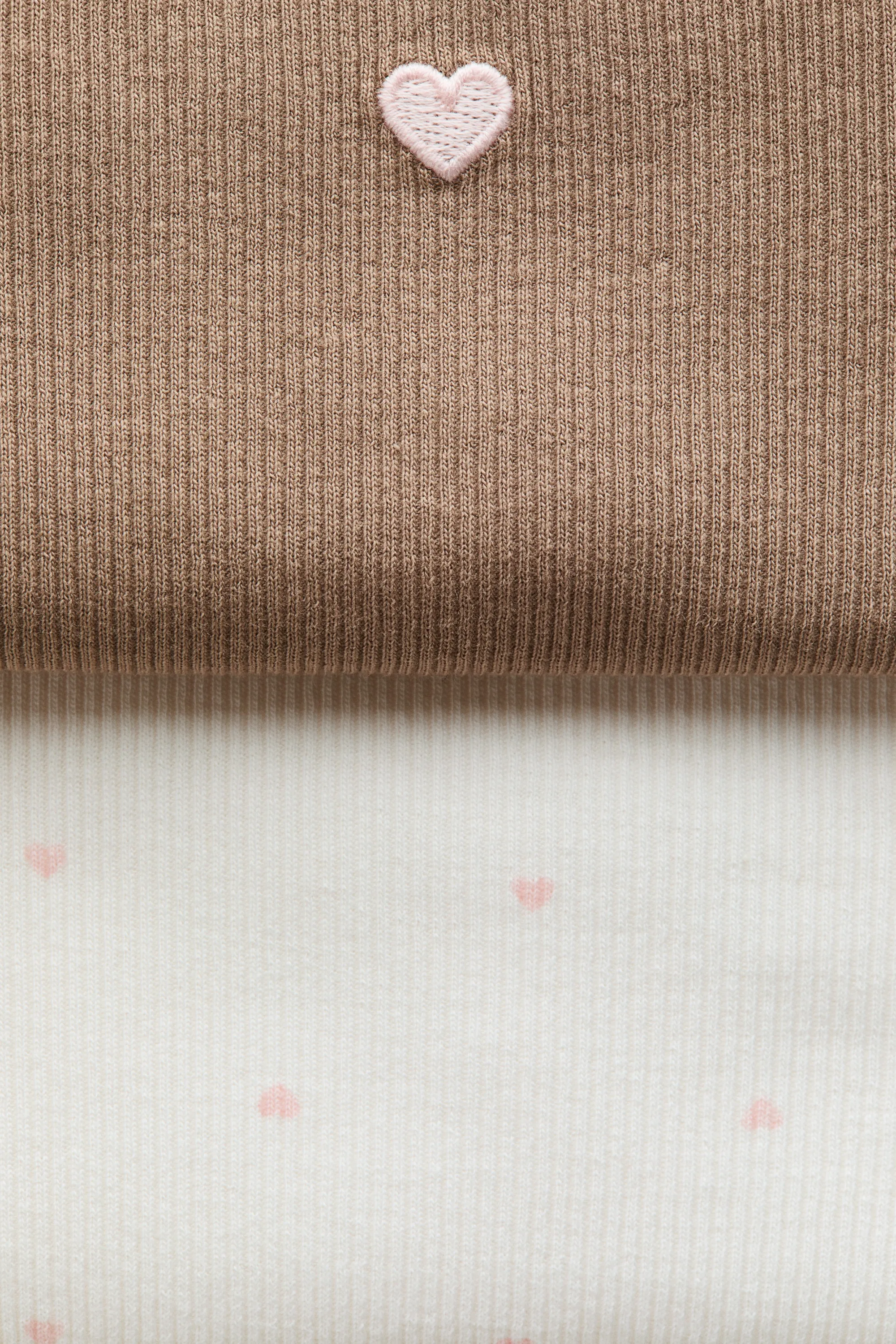 Lot de 2 bodies en coton - Marron/blanc