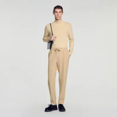 Pantalon droit élastiqué