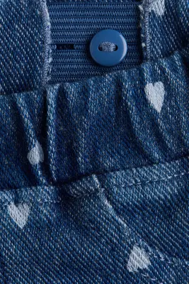 Legging évasé en jersey - Bleu denim/cœurs — photo 2