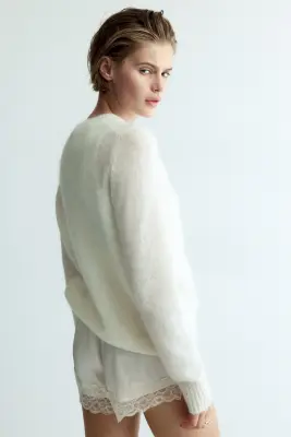 Pull ajusté - Crème — photo 4