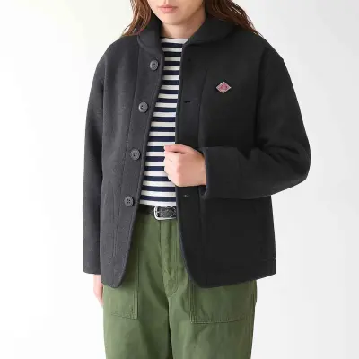 Manteau Danton en laine avec col rond - Charcoal — photo 2