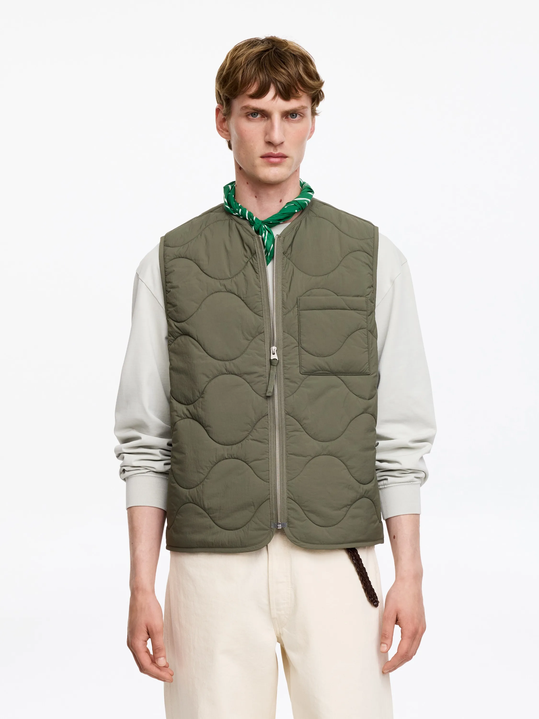 Veste matelassée sans manches - Vert kaki