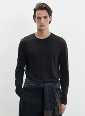 T-shirt en coton et cachemire