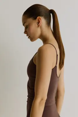 Top de sport avec soutien-gorge intégré SoftMove™ - Moka chocolat — photo 3