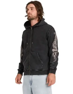 sweat shirt volcom die by the stone zip – light acid black — photo 3