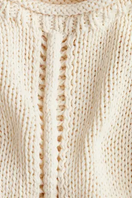 Pull à bords roulottés - Crème — photo 4