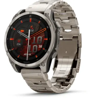 Garmin Fenix 8 Amoled 47mm Verre Sapphire lunette titane bracelet titane + silicone noir 010-02904-40 — photo 2