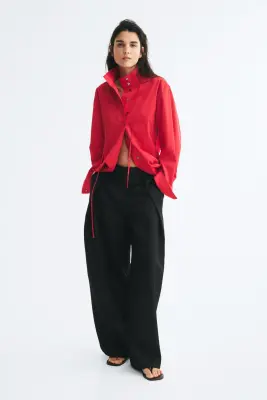 Pantalon chic avec détails croisés - Noir — photo 1
