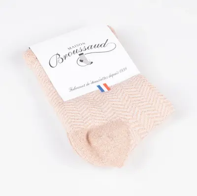 Socquette chevron rose brillo — photo 2