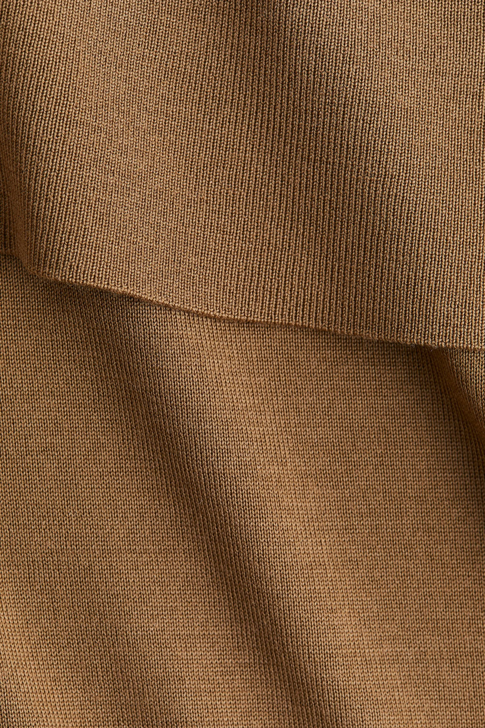 Top épaules nues en laine - Marron clair