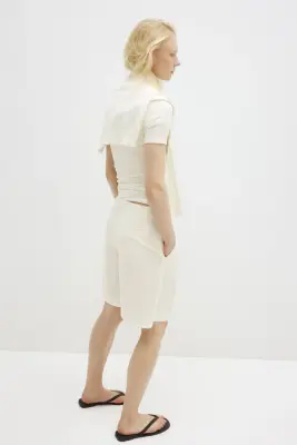 Short Bermuda Wrinkle Resistant Relaxed Fit - Crème — photo 4