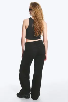 Jean jambe large taille mi-haute Paz - Tuned Black – Noir — photo 4