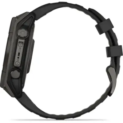 Garmin Fenix 8 Solar 47mm Verre Sapphire lunette Carbon Gray DLC bracelet noir/gris galet 010-02906-11 — photo 3