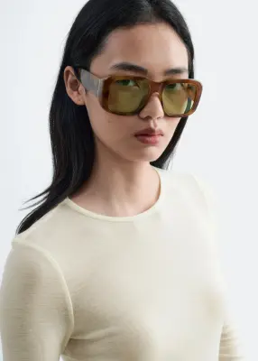 Lunettes de soleil oversize - Marron foncé — photo 1