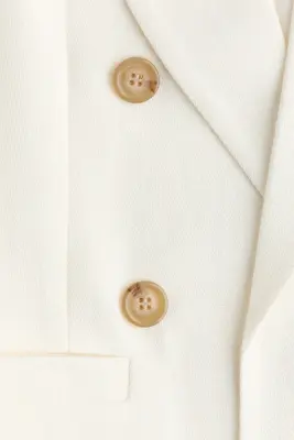Blazer à fermeture croisée en viscose mélangée - Crème — photo 4