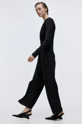 Combi-pantalon scintillante - Noir — photo 4