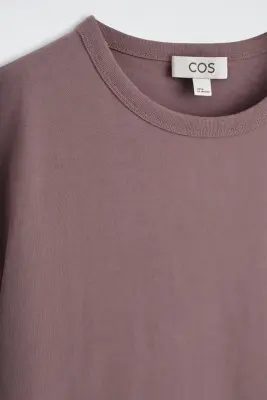T-SHIRT EN COTON BROSSÉ - ROUGE ARGILE — photo 3
