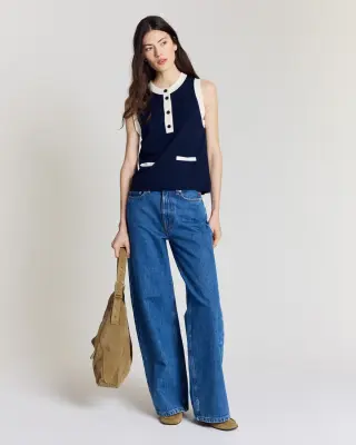 Top Neo bleu marine et blanc — photo 2