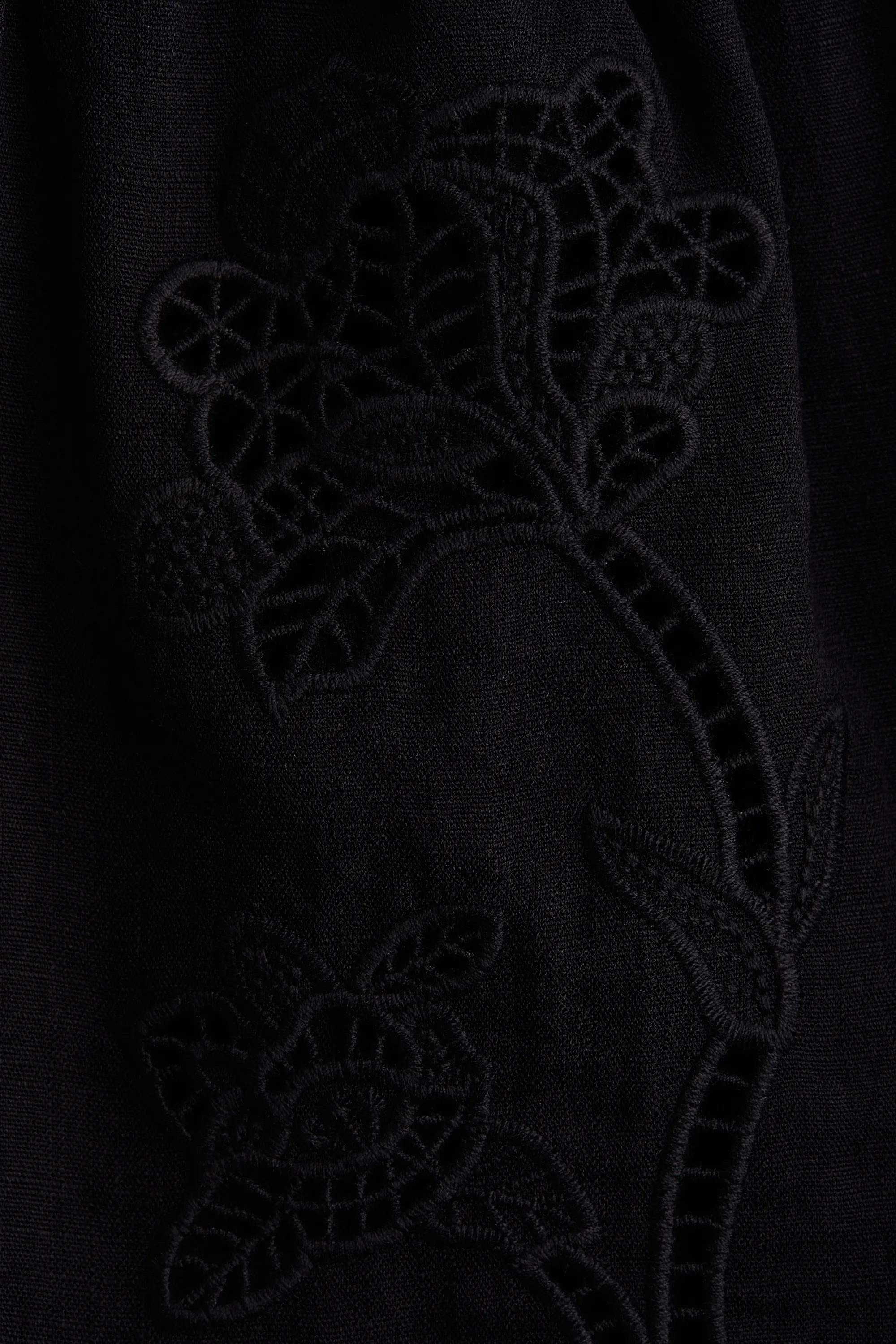 Short avec broderie anglaise - Noir