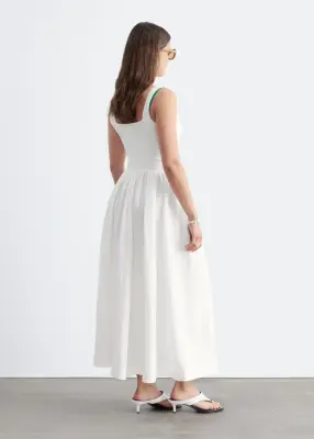 Robe midi évasée - Blanc — photo 4