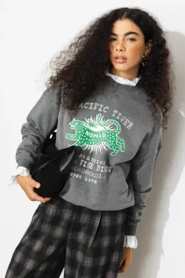 Sweat-shirt tigre Femme — photo 2