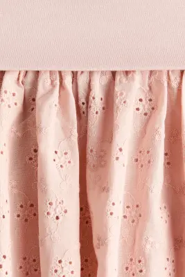 Mini jupe-short avec broderie anglaise - Rose clair — photo 3