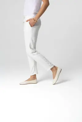 Pantalon Crème en Viscose / Élasthanne — photo 3