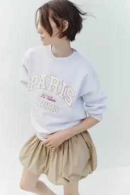 Sweat avec texte - Gris clair chiné/Paris — photo 2