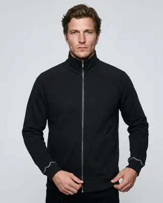 Veste Noir Col Veste Manches Longues en Coton organique / Coton
