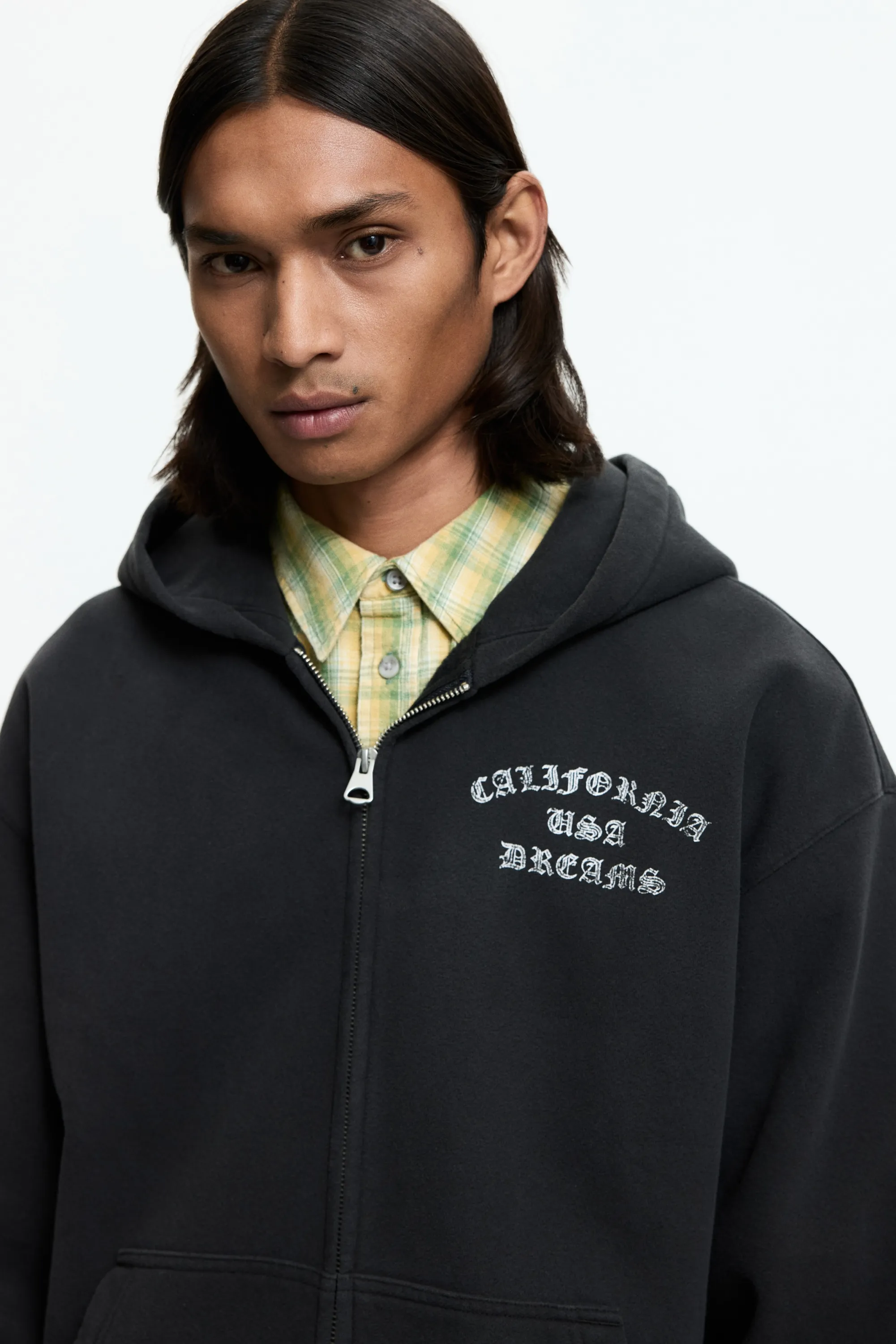 Veste imprimée Loose Fit avec capuche et zip - Noir/California