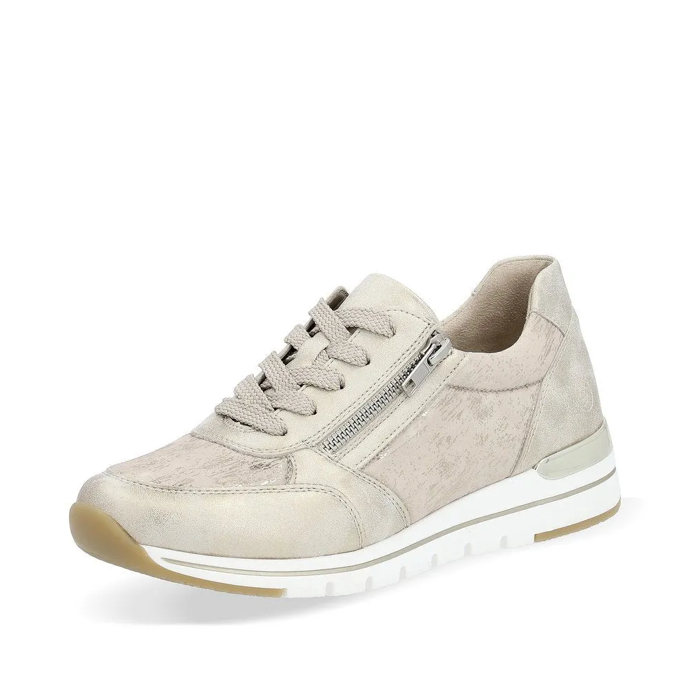 Baskets Remonte R6700-61 Beige Doré - Lacets Grande Pointure Femme