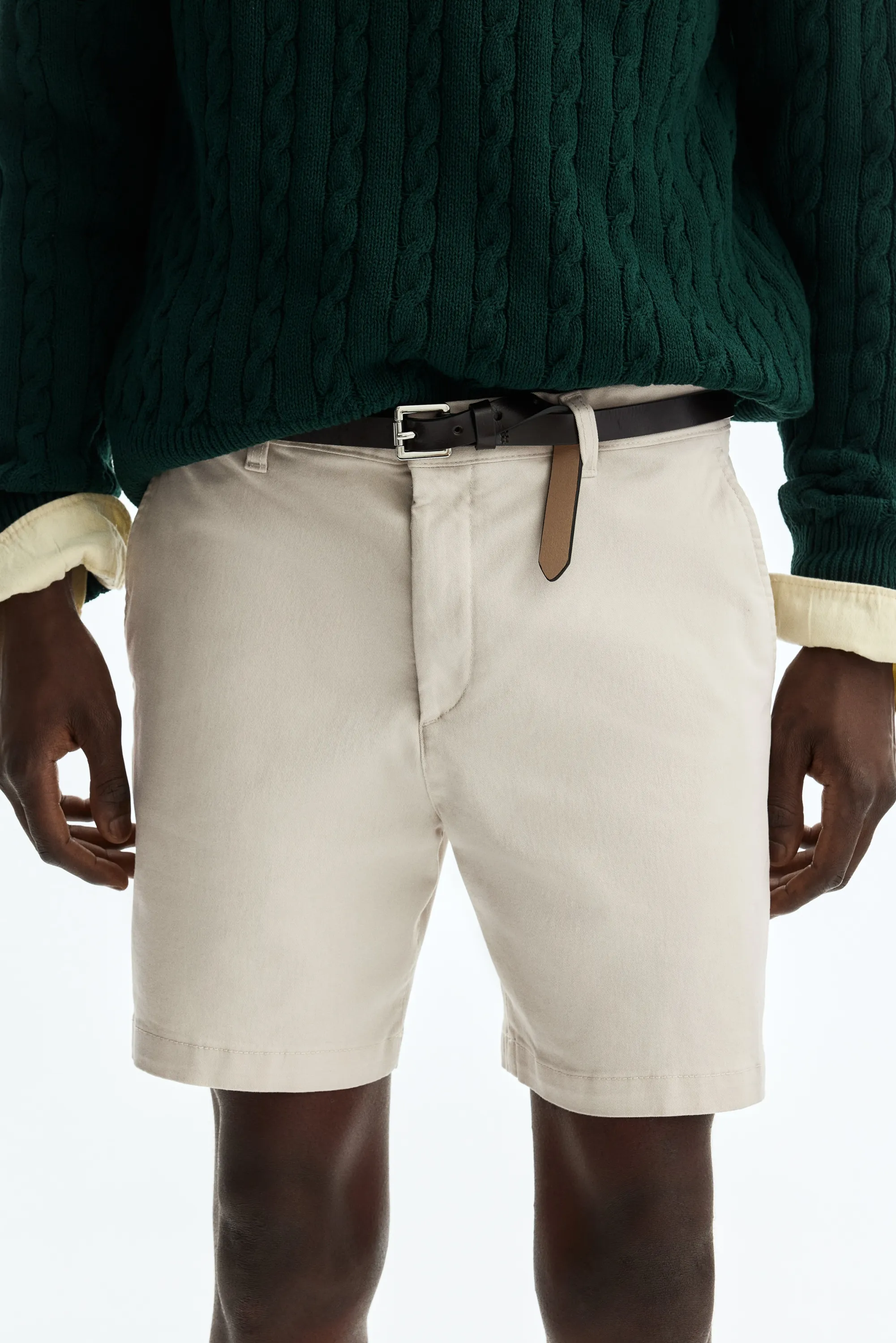 Short chino Regular Fit en coton - Beige clair