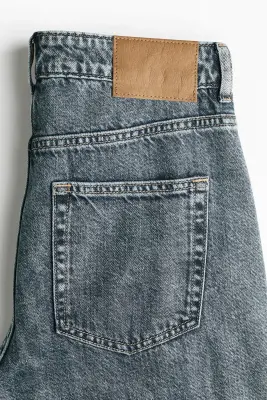 Barrel High Waist Jeans - Bleu denim foncé — photo 5