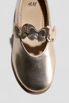 Ballerines avec applications - Doré — photo 2