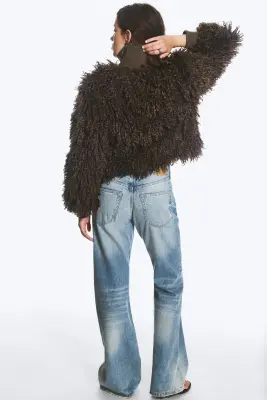Veste en fausse fourrure - Taupe foncé — photo 2